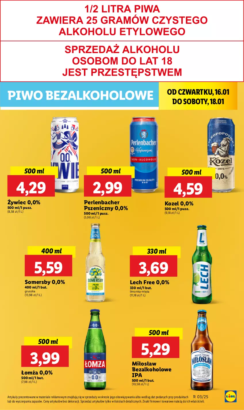 Gazetka promocyjna Lidl - GAZETKA - ważna 16.01 do 18.01.2025 - strona 41 - produkty: Kozel, Limonka, Mięta, NBA, Piwo, Somersby