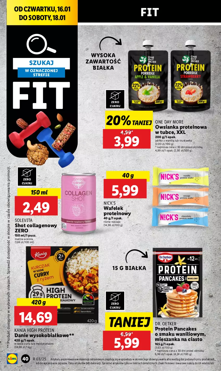 Gazetka promocyjna Lidl - GAZETKA - ważna 16.01 do 18.01.2025 - strona 44 - produkty: Acer, Dr. Oetker, Owsianka, Sok, Sos, Wafelek