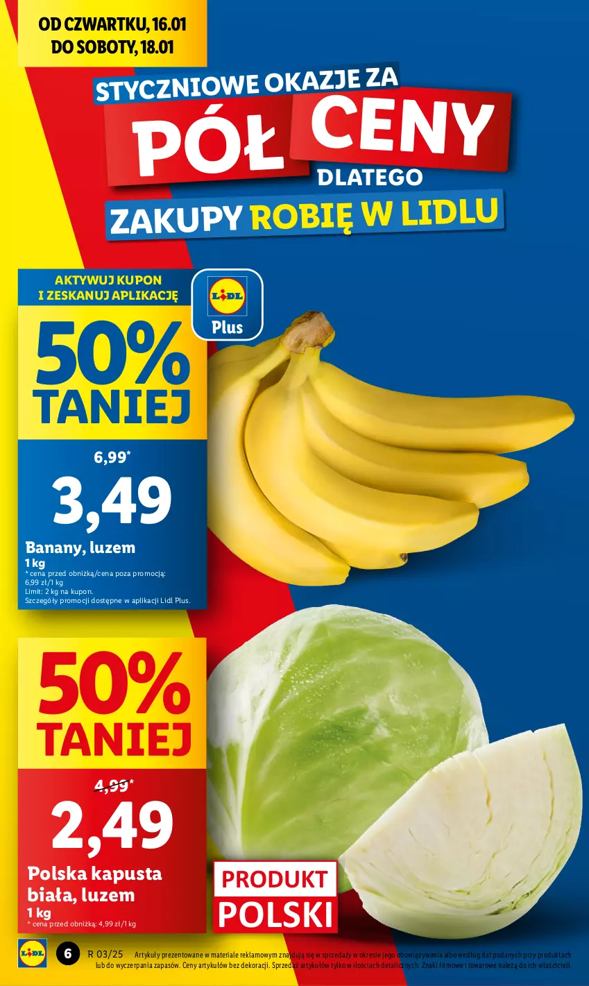 Gazetka promocyjna Lidl - GAZETKA - ważna 16.01 do 18.01.2025 - strona 6 - produkty: Banany