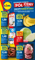 Gazetka promocyjna Lidl - GAZETKA - Gazetka - ważna od 18.01 do 18.01.2025 - strona 1 - produkty: Banany, Cukier, Kuchnia, PIKOK, Pilos, Kiełbasa, Mleko, Kiełbasa śląska