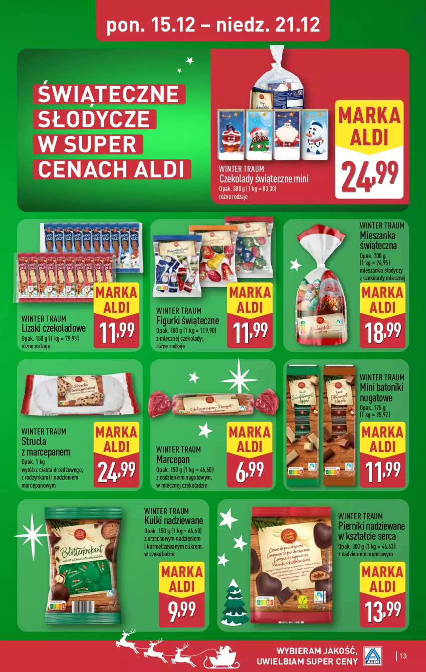 Gazetka promocyjna Aldi - Oferta weekendowa - ważna 18.12 do 21.12.2025 - strona 13 - produkty: Baton, Lizaki, Lizaki czekoladowe, Piernik, Ser, Strucla, Strucla z marcepanem, Tonik