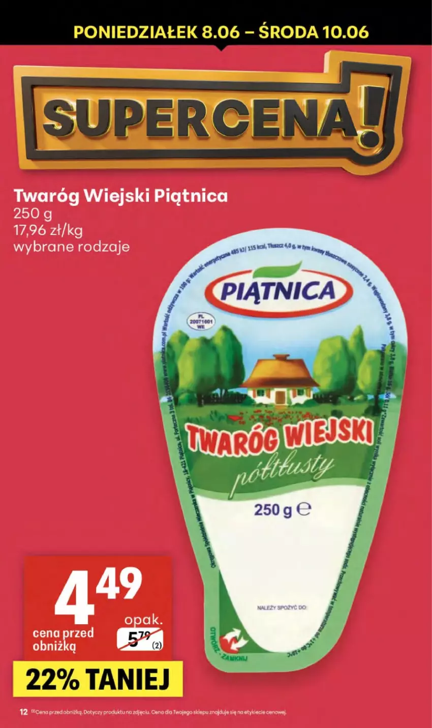 Gazetka promocyjna Delikatesy Centrum - Franczyza DC23 Czwartek - ważna 03.06 do 10.06.2026 - strona 12 - produkty: Fa, Piątnica, Twaróg