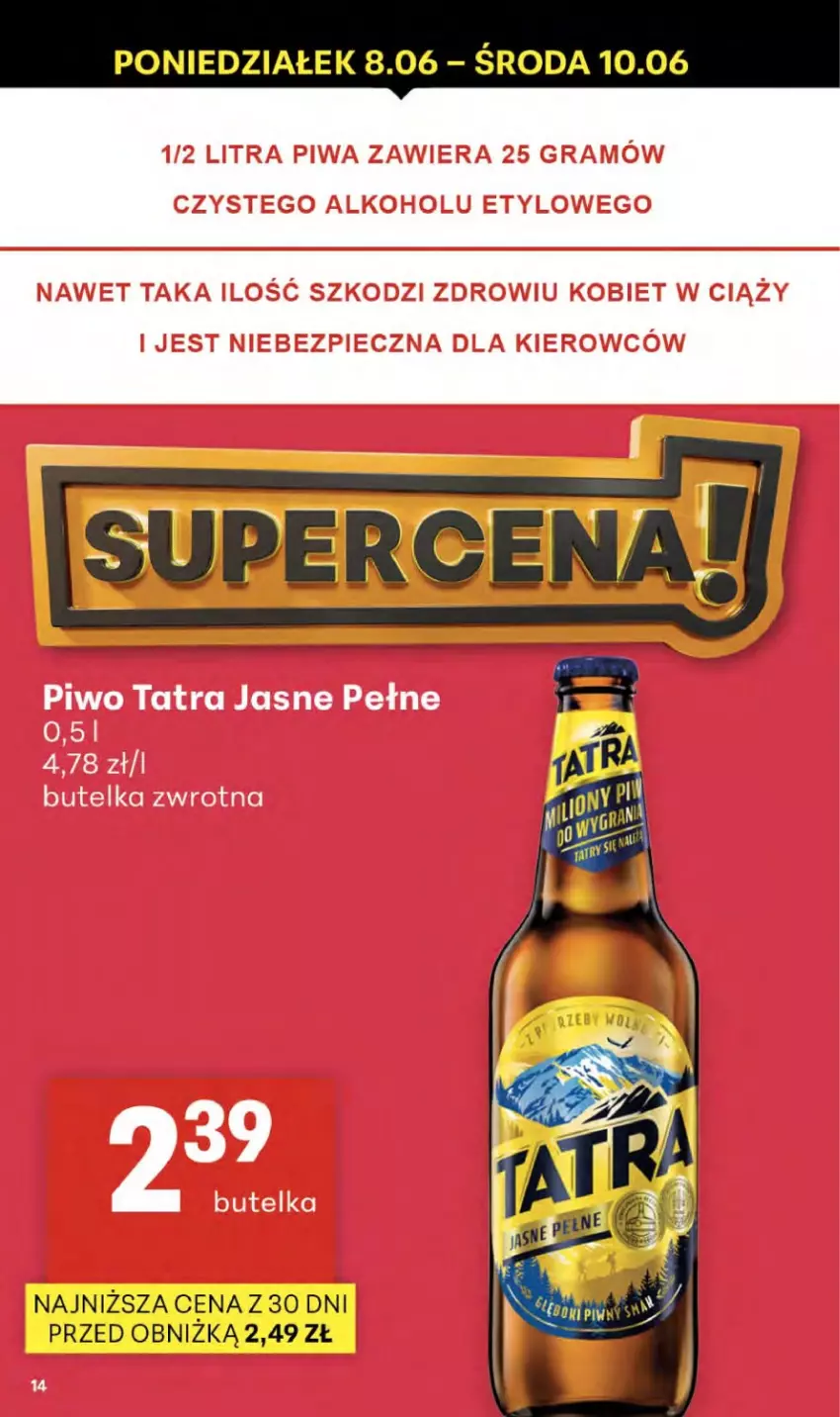 Gazetka promocyjna Delikatesy Centrum - Franczyza DC23 Czwartek - ważna 03.06 do 10.06.2026 - strona 14 - produkty: Gra, Piec, Piwa, Piwo, Tatra