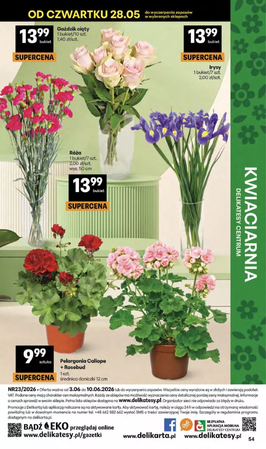 Gazetka promocyjna Delikatesy Centrum - Franczyza DC23 Czwartek - ważna 03.06 do 10.06.2026 - strona 54 - produkty: Bukiet, Gra, Mobil, Róża