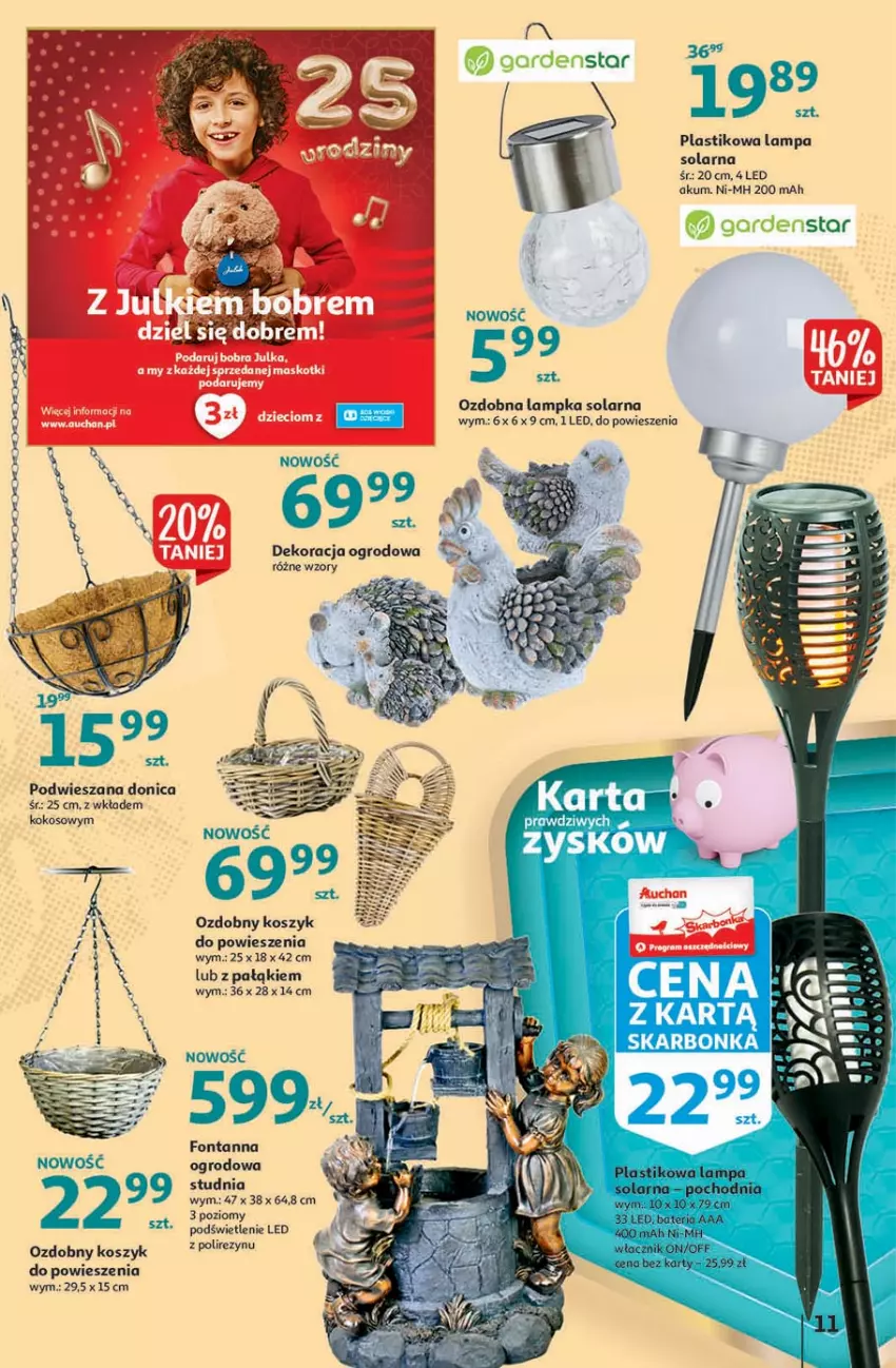 Gazetka promocyjna Auchan - 25 Urodziny – Życzymy Wszystkiego Kwitnącego - ważna 22.04 do 04.05.2021 - strona 11 - produkty: Bateria, Fa, Kokos, Kosz, Lampa