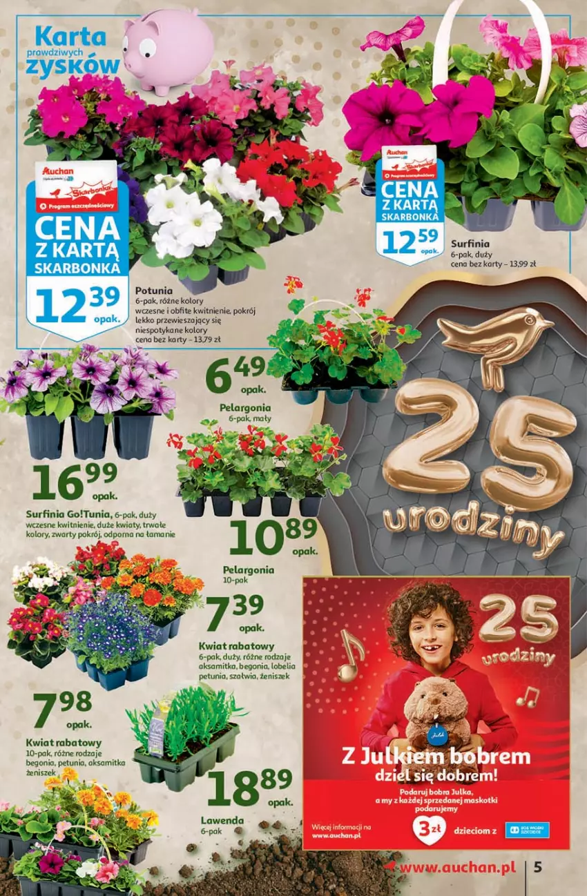 Gazetka promocyjna Auchan - 25 Urodziny – Życzymy Wszystkiego Kwitnącego - ważna 22.04 do 04.05.2021 - strona 5 - produkty: Aksam, Por, Surf