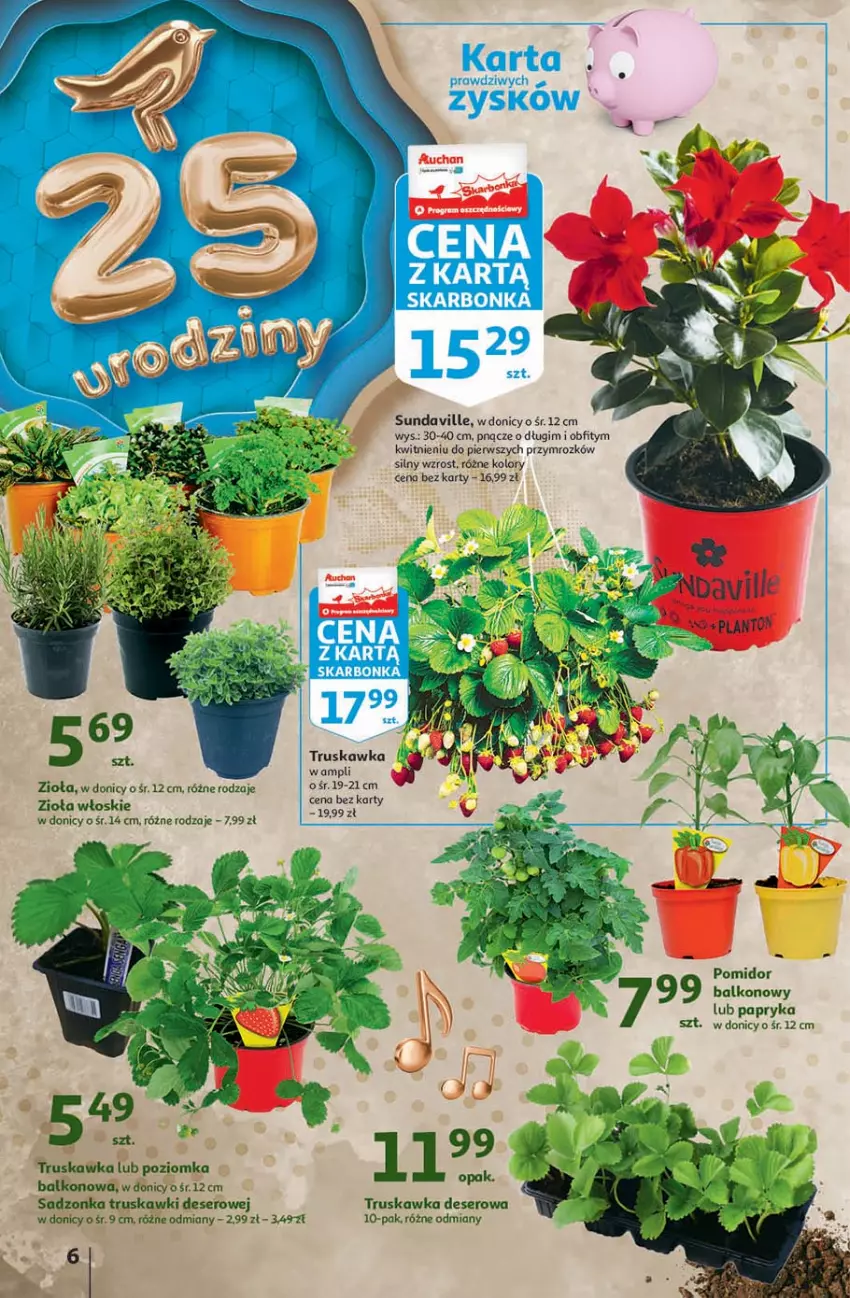 Gazetka promocyjna Auchan - 25 Urodziny – Życzymy Wszystkiego Kwitnącego - ważna 22.04 do 04.05.2021 - strona 6 - produkty: Deser, Papryka, Ser, Truskawki