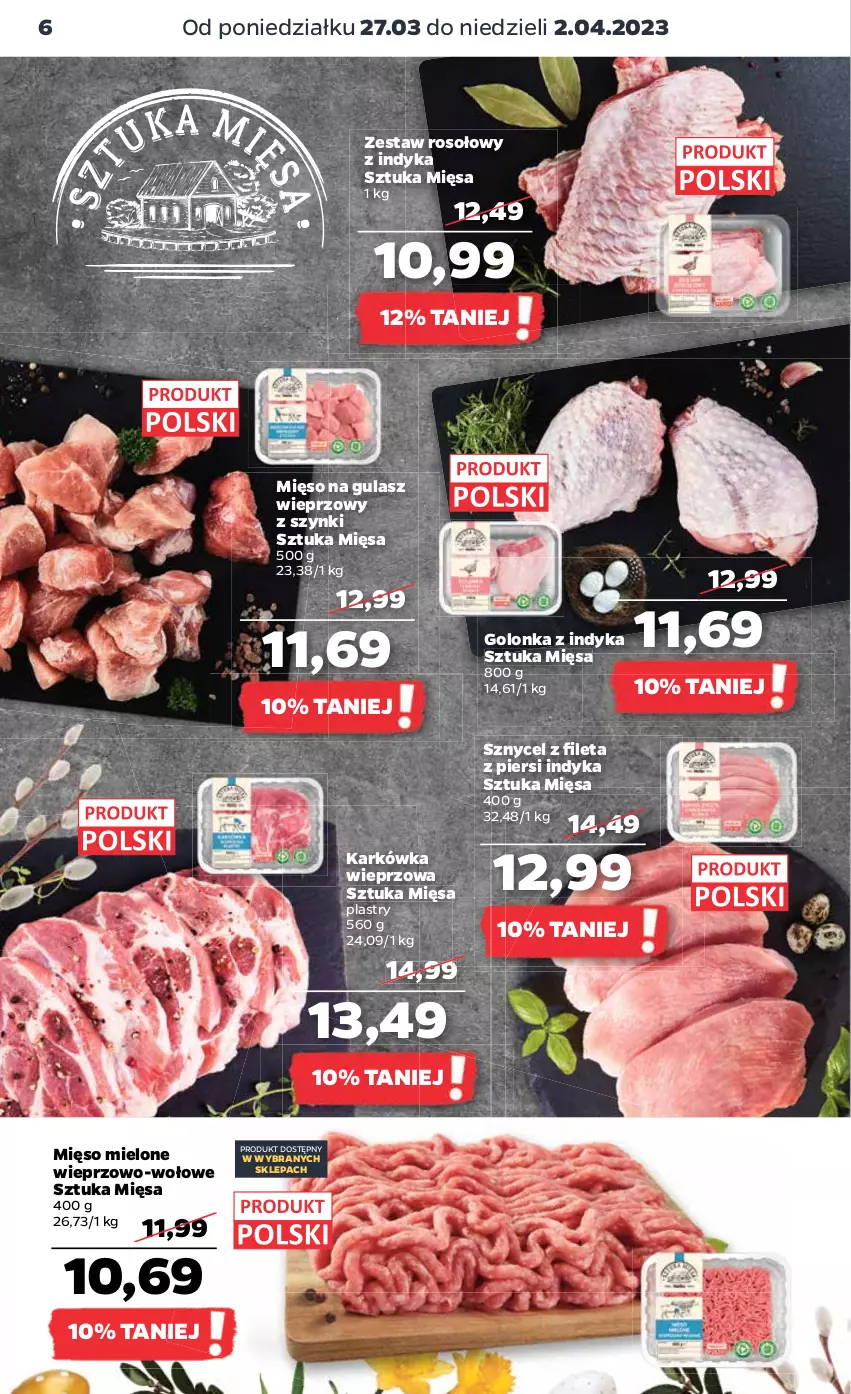 Gazetka promocyjna Netto - Artykuły spożywcze - ważna 27.03 do 02.04.2023 - strona 6 - produkty: Golonka z indyka, Karkówka wieprzowa, Mięso, Mięso mielone, Mięso na gulasz