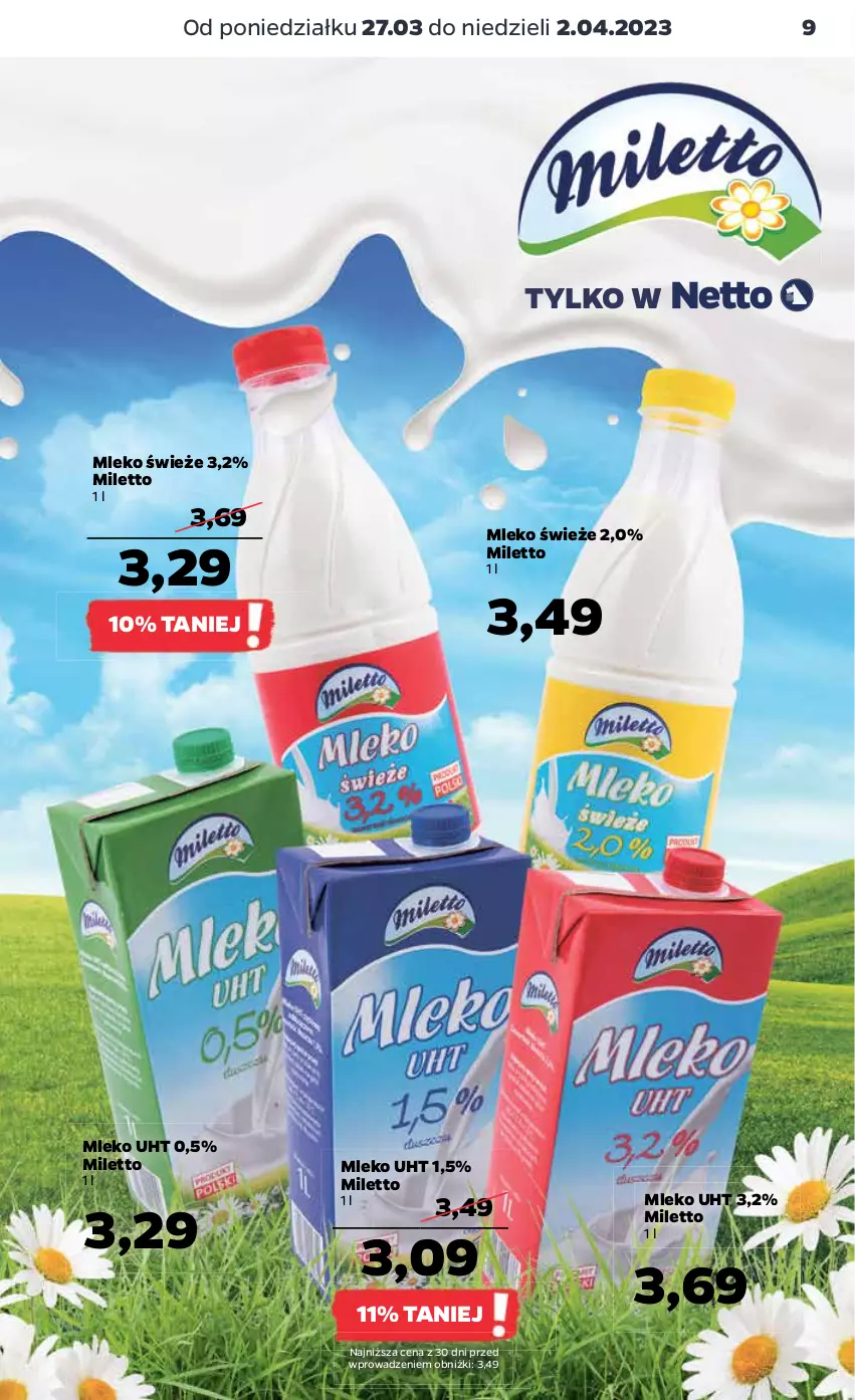 Gazetka promocyjna Netto - Artykuły spożywcze - ważna 27.03 do 02.04.2023 - strona 9 - produkty: Mleko