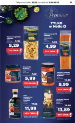 Gazetka promocyjna Netto - Artykuły spożywcze - Gazetka - ważna od 02.04 do 02.04.2023 - strona 17 - produkty: Makaron, Ser, Gra, Ocet balsamiczny, Papryka czerwona, Papryka, Tagliatelle, Spaghetti, Ocet, Szpinak