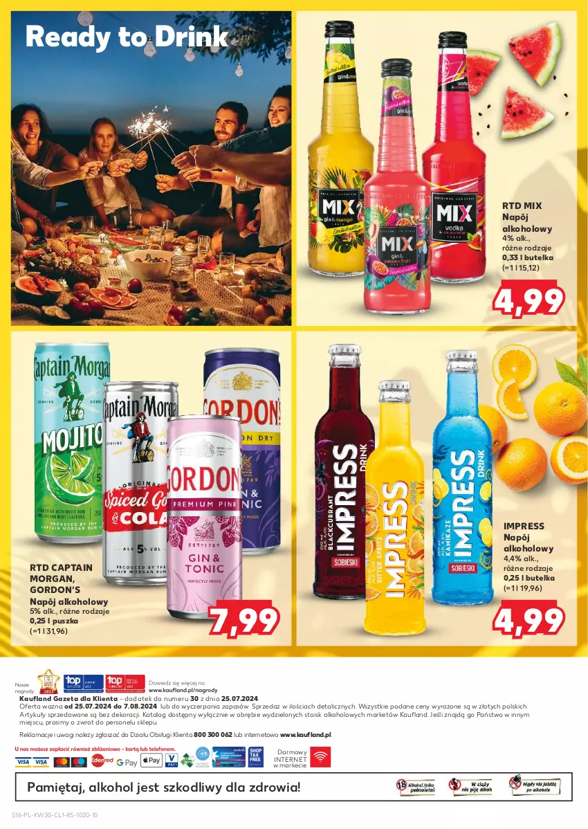 Gazetka promocyjna Kaufland - Barek Kauflandu - ważna 25.07 do 07.08.2024 - strona 16 - produkty: Captain Morgan, Mięta, Napój, Wagi