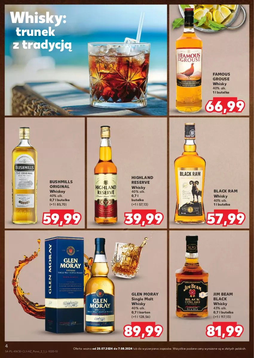 Gazetka promocyjna Kaufland - Barek Kauflandu - ważna 25.07 do 07.08.2024 - strona 4 - produkty: Bushmills, Fa, Gin, Jim Beam, Lack, Ser, Whiskey, Whisky