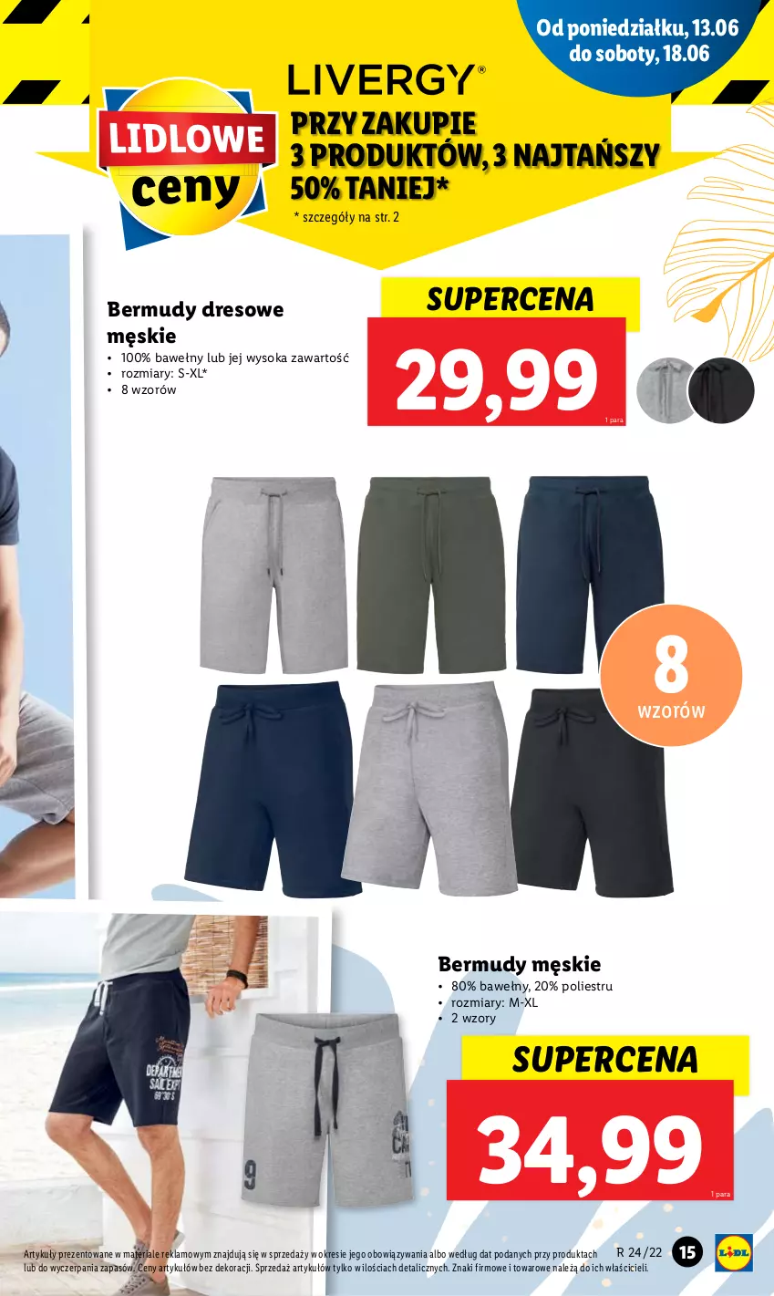 Gazetka promocyjna Lidl - GAZETKA - ważna 13.06 do 18.06.2022 - strona 15 - produkty: Bermudy, Dres, Sok