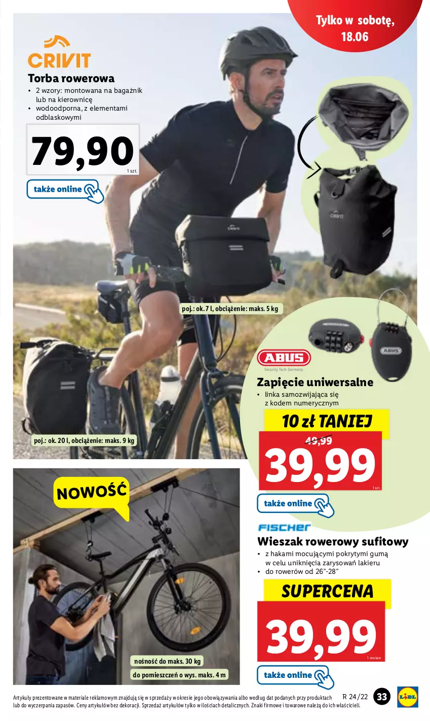 Gazetka promocyjna Lidl - GAZETKA - ważna 13.06 do 18.06.2022 - strona 39 - produkty: Inka, Lakier, Por, Rower, Torba, Wieszak