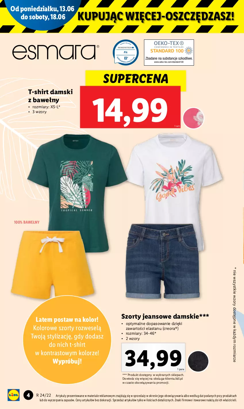 Gazetka promocyjna Lidl - GAZETKA - ważna 13.06 do 18.06.2022 - strona 4 - produkty: Szorty, T-shirt