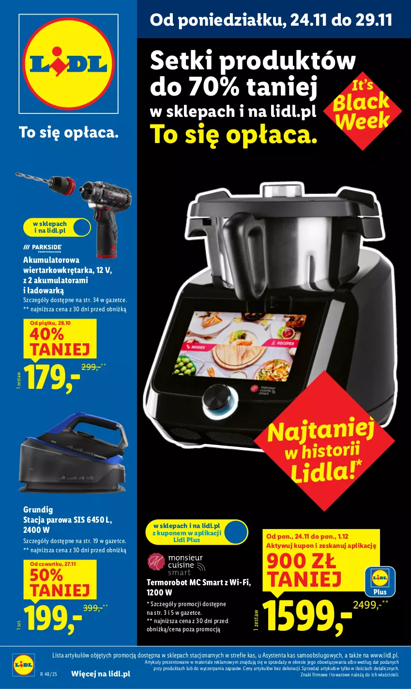Gazetka promocyjna Lidl - GAZETKA - ważna 24.11 do 29.11.2025 - strona 1 - produkty: Akumulator, Akumulatorowa wiertarkowkrętark, Robot, Tarka, Wiertarkowkrętarka, Wkręt, Wkrętarka