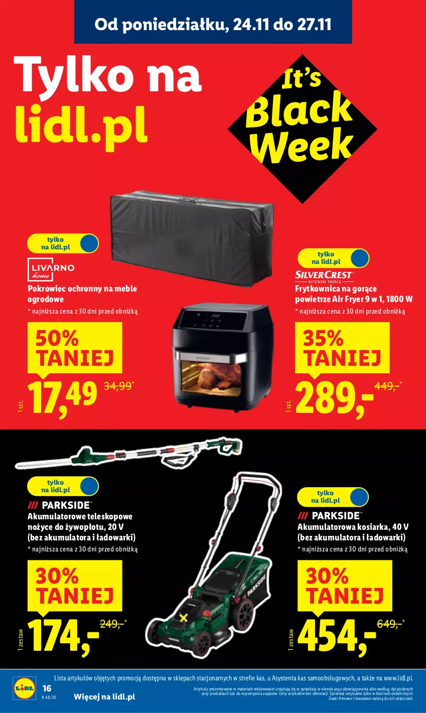 Gazetka promocyjna Lidl - GAZETKA - ważna 24.11 do 29.11.2025 - strona 18 - produkty: Akumulator, Kosiarka, Meble, Noż, Nożyce, Pokrowiec, Teleskop