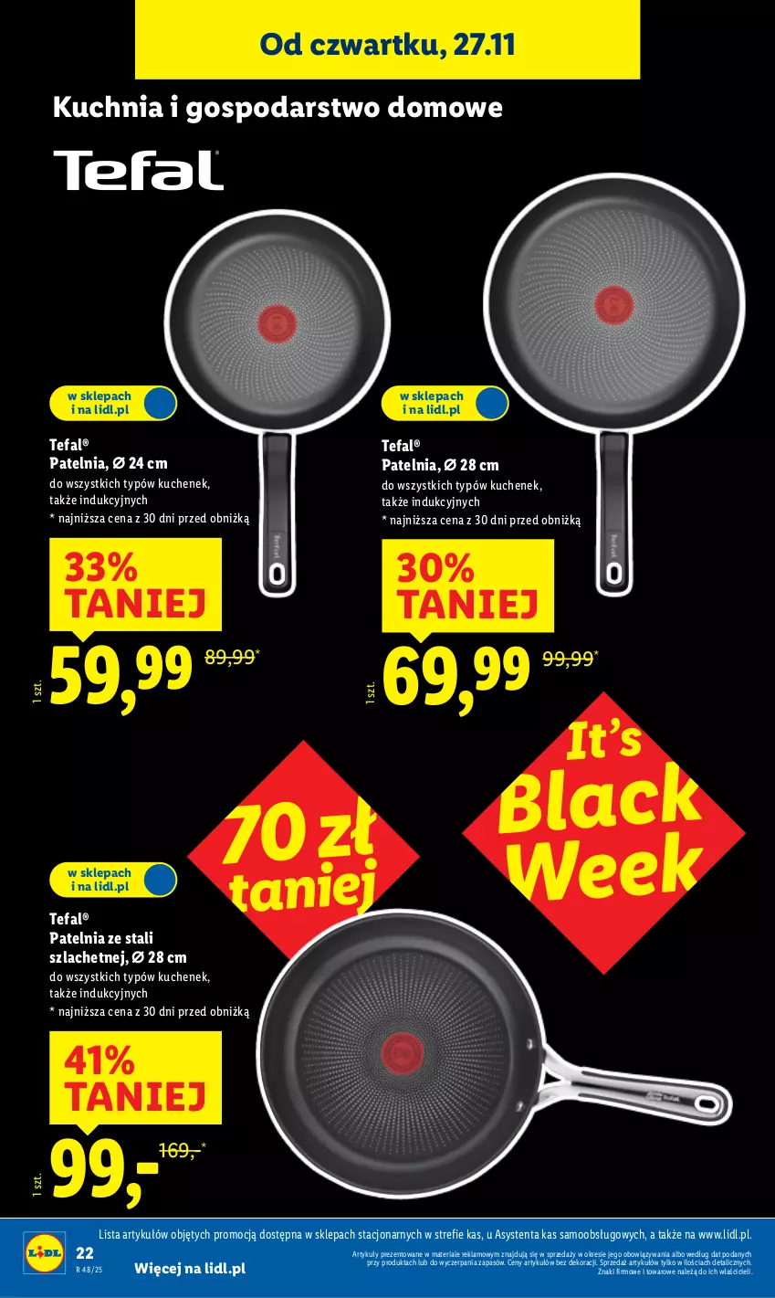 Gazetka promocyjna Lidl - GAZETKA - ważna 24.11 do 29.11.2025 - strona 24 - produkty: Fa, Kuchnia, Lack, Patelnia, Tefal
