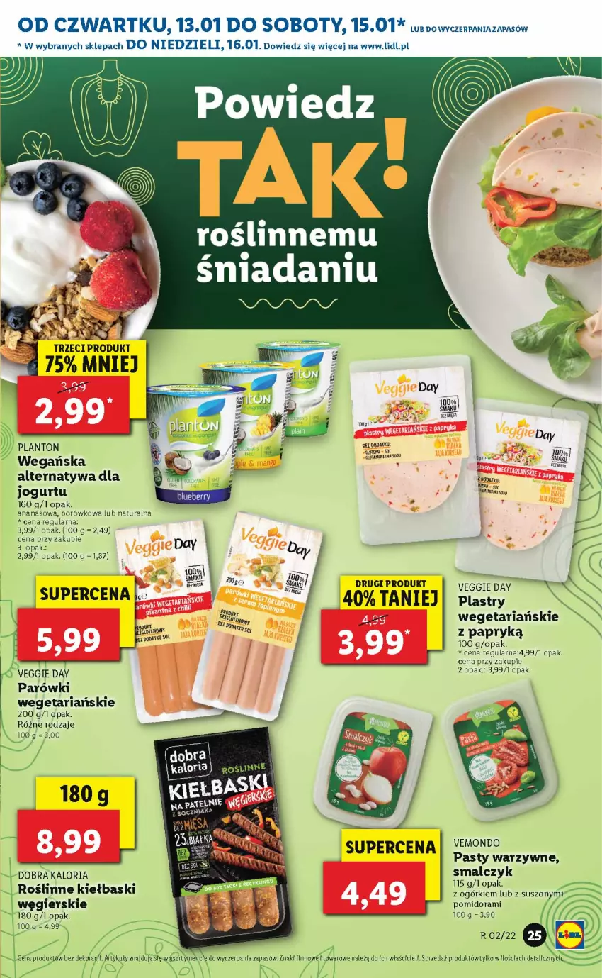 Gazetka promocyjna Lidl - GAZETKA - ważna 13.01 do 16.01.2022 - strona 25 - produkty: Ananas, Gra, Jogurt, Parówki, Roślinne kiełbaski, Wino