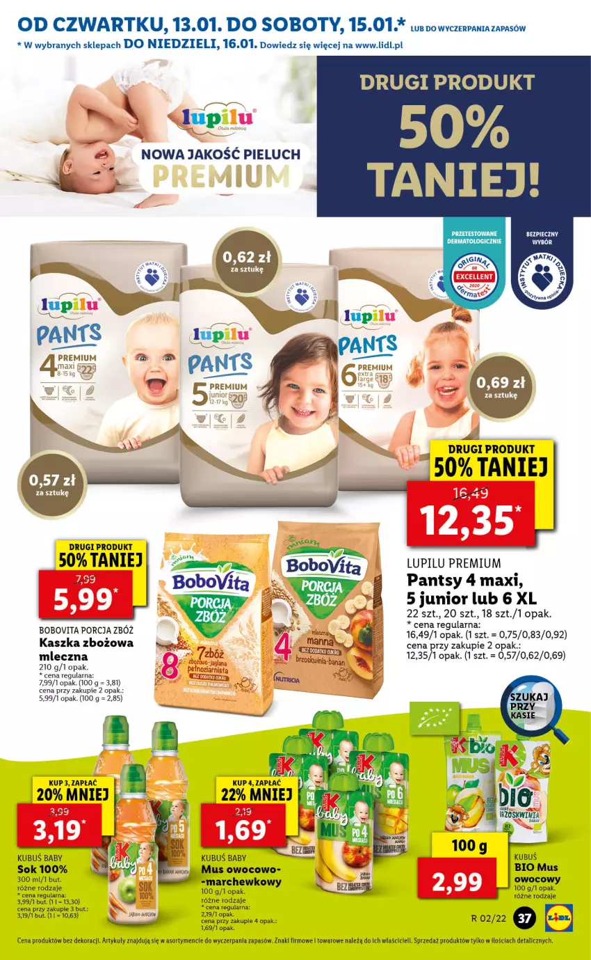 Gazetka promocyjna Lidl - GAZETKA - ważna 13.01 do 16.01.2022 - strona 37 - produkty: Kubuś, Mus, Piec, Sok