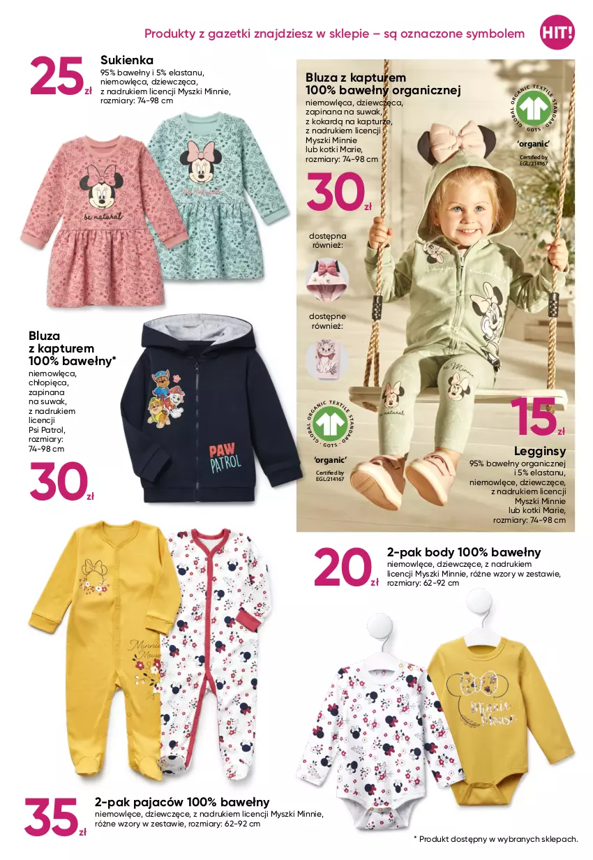 Gazetka promocyjna Pepco - 2-paki dla najmłodszych - ważna 15.07 do 04.08.2021 - strona 3 - produkty: Bluza, Bluza z kapturem, Body, Gin, Legginsy, Minnie, Mysz, Pajac, Psi Patrol, Sukienka