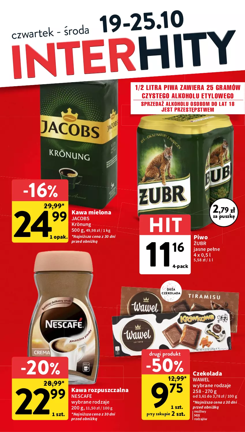 Gazetka promocyjna Intermarche - Gazetka Intermarche - ważna 19.10 do 25.10.2023 - strona 6 - produkty: Czekolada, Gra, Jacobs, Jacobs Krönung, Kawa, Kawa mielona, Kawa rozpuszczalna, Piwa, Piwo, Wawel