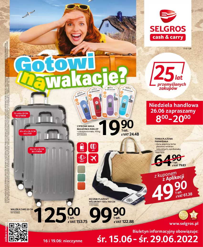 Gazetka promocyjna Selgros - Katalog Urlop - ważna 22.04 do 31.12.2022 - strona 1 - produkty: Fa, LG, Ręcznik, Torba, Tran, Waga, Walizka