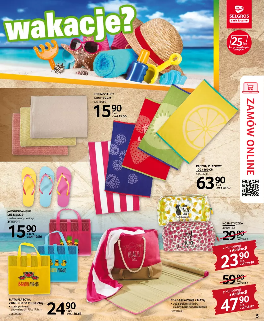 Gazetka promocyjna Selgros - Katalog Urlop - ważna 22.04 do 31.12.2022 - strona 5 - produkty: Koc, Kosmetyczka, Ręcznik, Torba