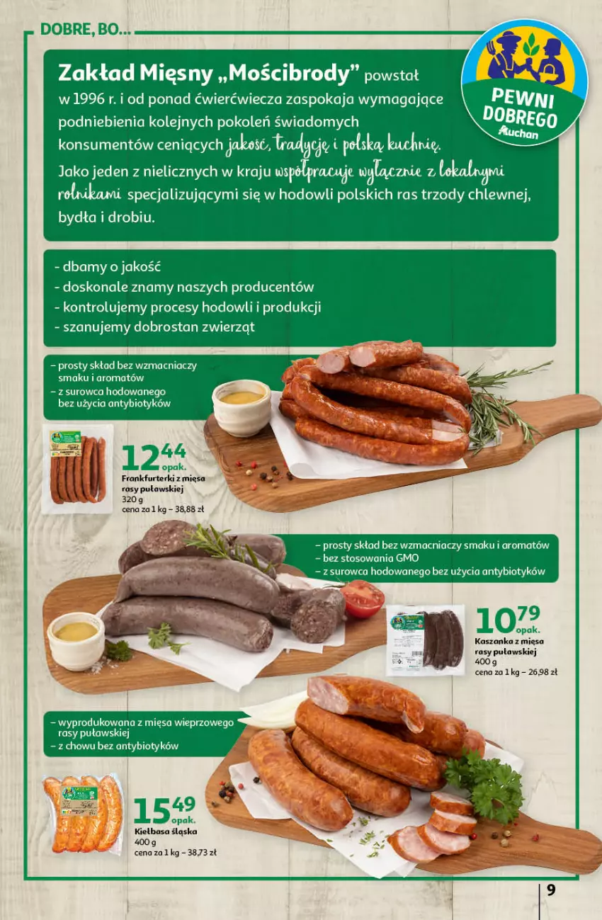 Gazetka promocyjna Auchan - przeNISKIE CENY Prze SŁONECZNE oferty Hipermarkety - ważna 30.06 do 06.07.2022 - strona 9 - produkty: Frankfurterki, Kasza, Kaszanka, Kiełbasa, Kiełbasa śląska, Olej