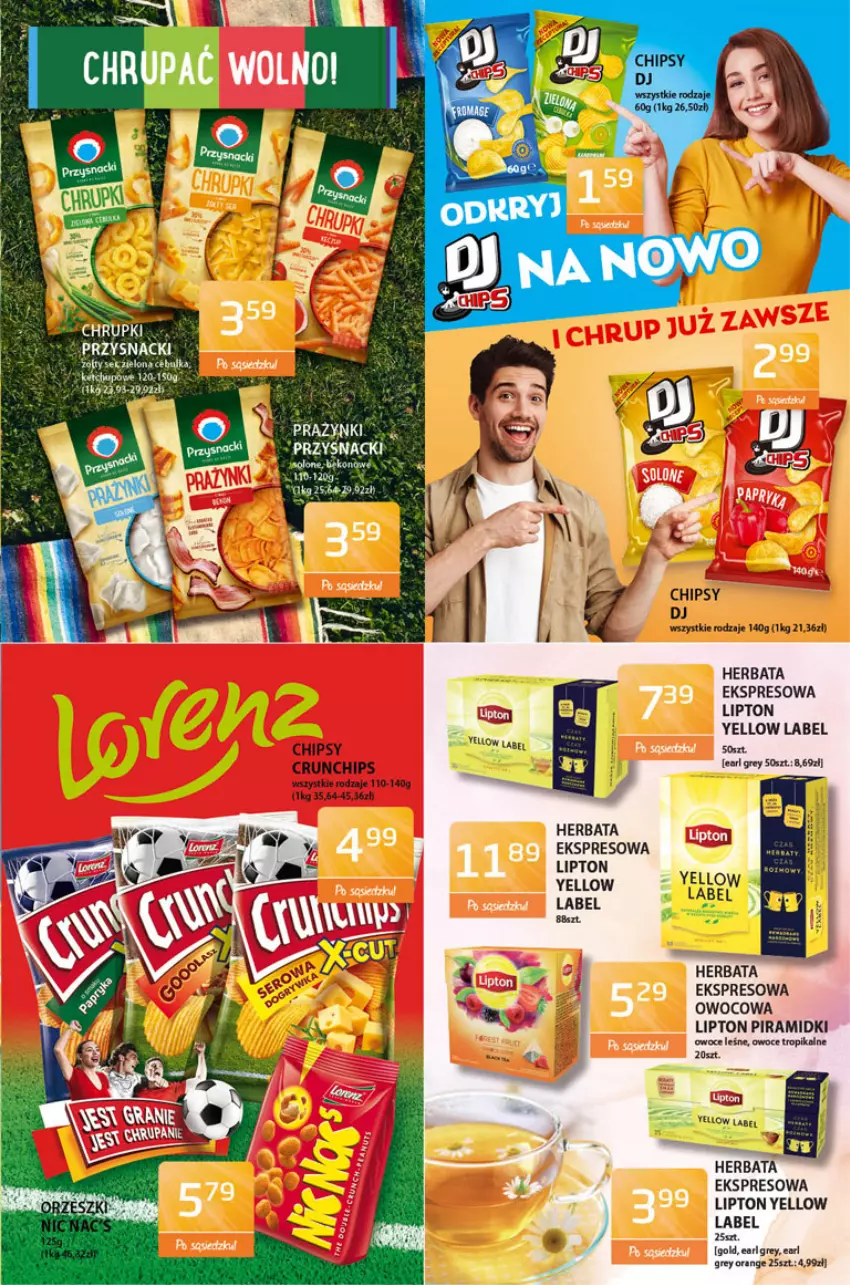 Gazetka promocyjna ABC - Gazetka - ważna 17.06 do 01.07.2021 - strona 7 - produkty: Chipsy, Crunchips, Earl Grey, Herbata, Lipton, Owoce, Przysnacki, Sos