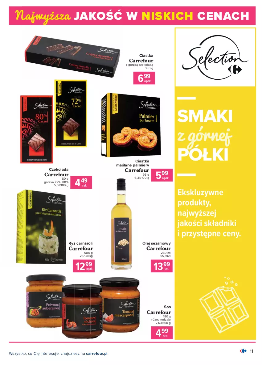 Gazetka promocyjna Carrefour - Gazetka Produkt Carregour - ważna 01.02 do 13.02.2021 - strona 11 - produkty: Ciastka, Czekolada, Olej, Olej sezamowy, Ryż, Sezam, Sos