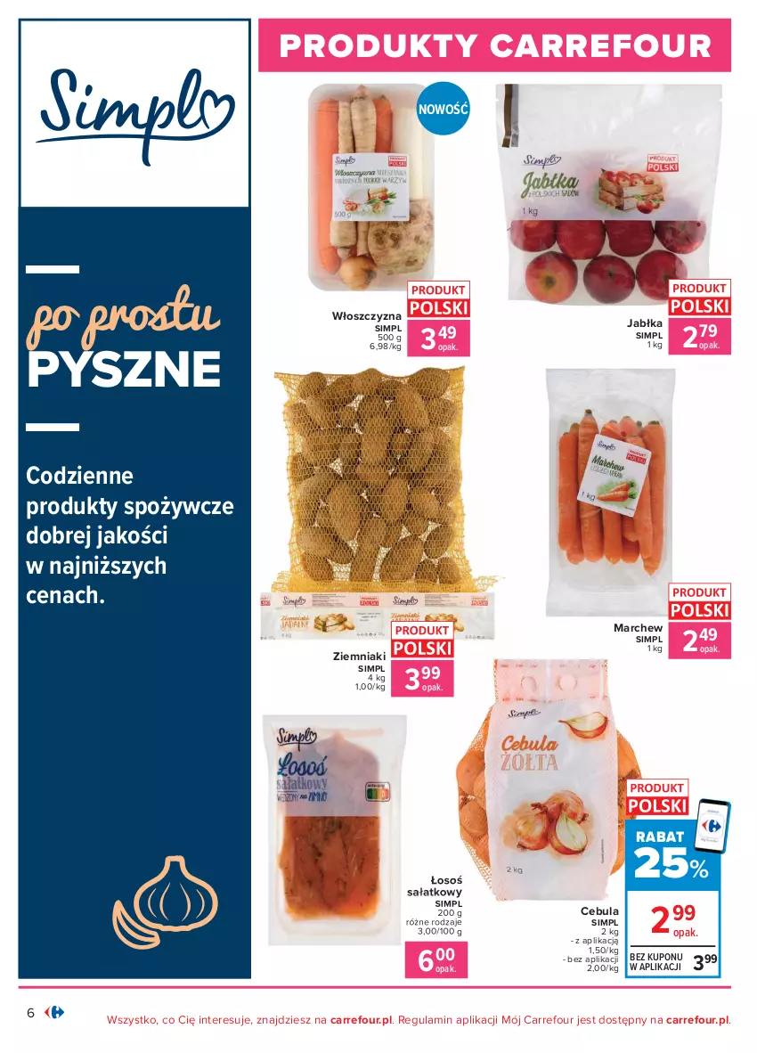 Gazetka promocyjna Carrefour - Gazetka Produkt Carregour - ważna 01.02 do 13.02.2021 - strona 6 - produkty: Cebula, Jabłka, Sałat, Ziemniaki