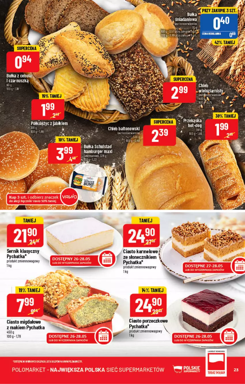 Gazetka promocyjna PoloMarket - Gazetka pomocyjna - ważna 25.05 do 31.05.2022 - strona 23 - produkty: Burger, Chleb, Hamburger, Por, Ser