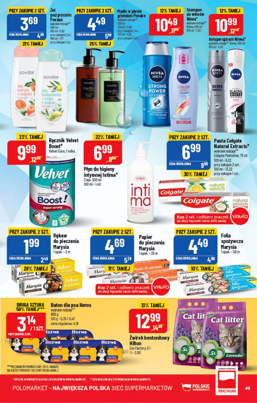 Gazetka promocyjna PoloMarket - Gazetka pomocyjna - ważna 25.05 do 31.05.2022 - strona 49 - produkty: Baton, Baton dla psa, Colgate, Fa, LG, Papier, Papier do pieczenia, Piec, Ręcznik, Top, Velvet