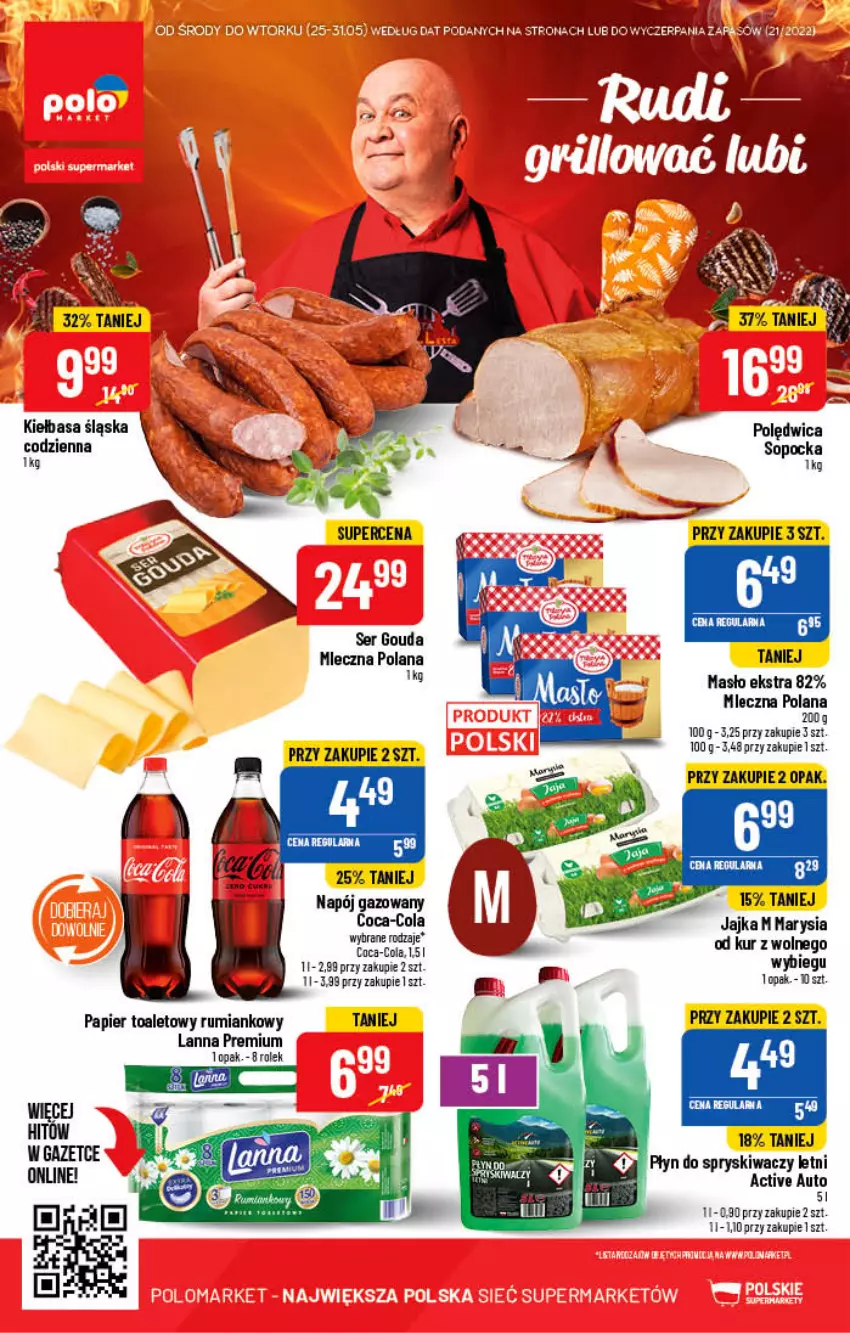 Gazetka promocyjna PoloMarket - Gazetka pomocyjna - ważna 25.05 do 31.05.2022 - strona 58 - produkty: Gouda, LANA, Masło, Napój, Napój gazowany, Papier, Papier toaletowy, Płyn do spryskiwaczy, Polędwica, Rum, Rura