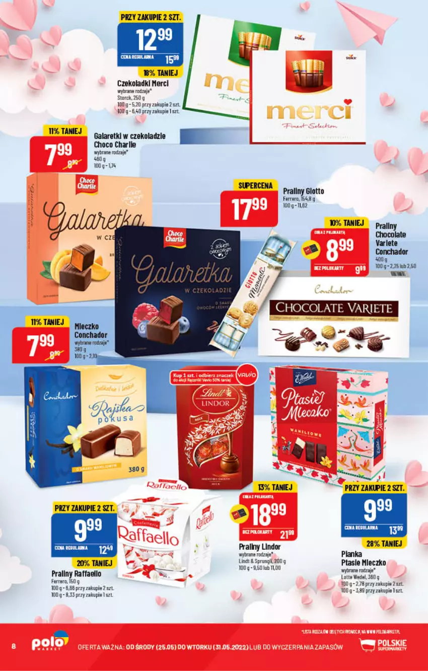 Gazetka promocyjna PoloMarket - Gazetka pomocyjna - ważna 25.05 do 31.05.2022 - strona 8 - produkty: AEG, Fa, Gala, Galaretki, Lindor, Merci, Mleczko, Praliny, Ptasie mleczko, Raffaello