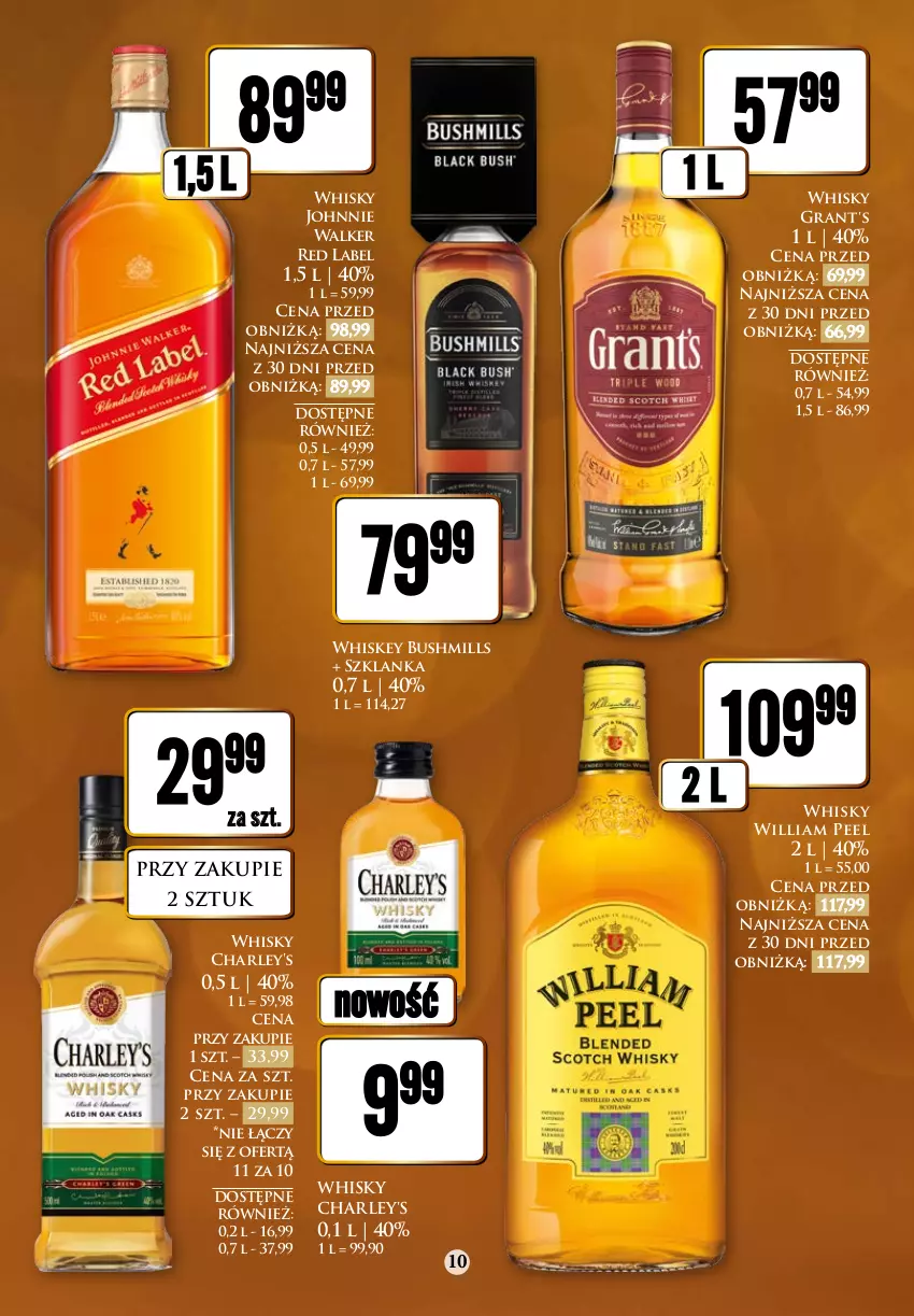 Gazetka promocyjna Dino - Katalog alkoholowy 18.12 - 30.12 - ważna 18.12 do 30.12.2023 - strona 10 - produkty: Bushmills, Gra, Johnnie Walker, Szklanka, Whiskey, Whisky