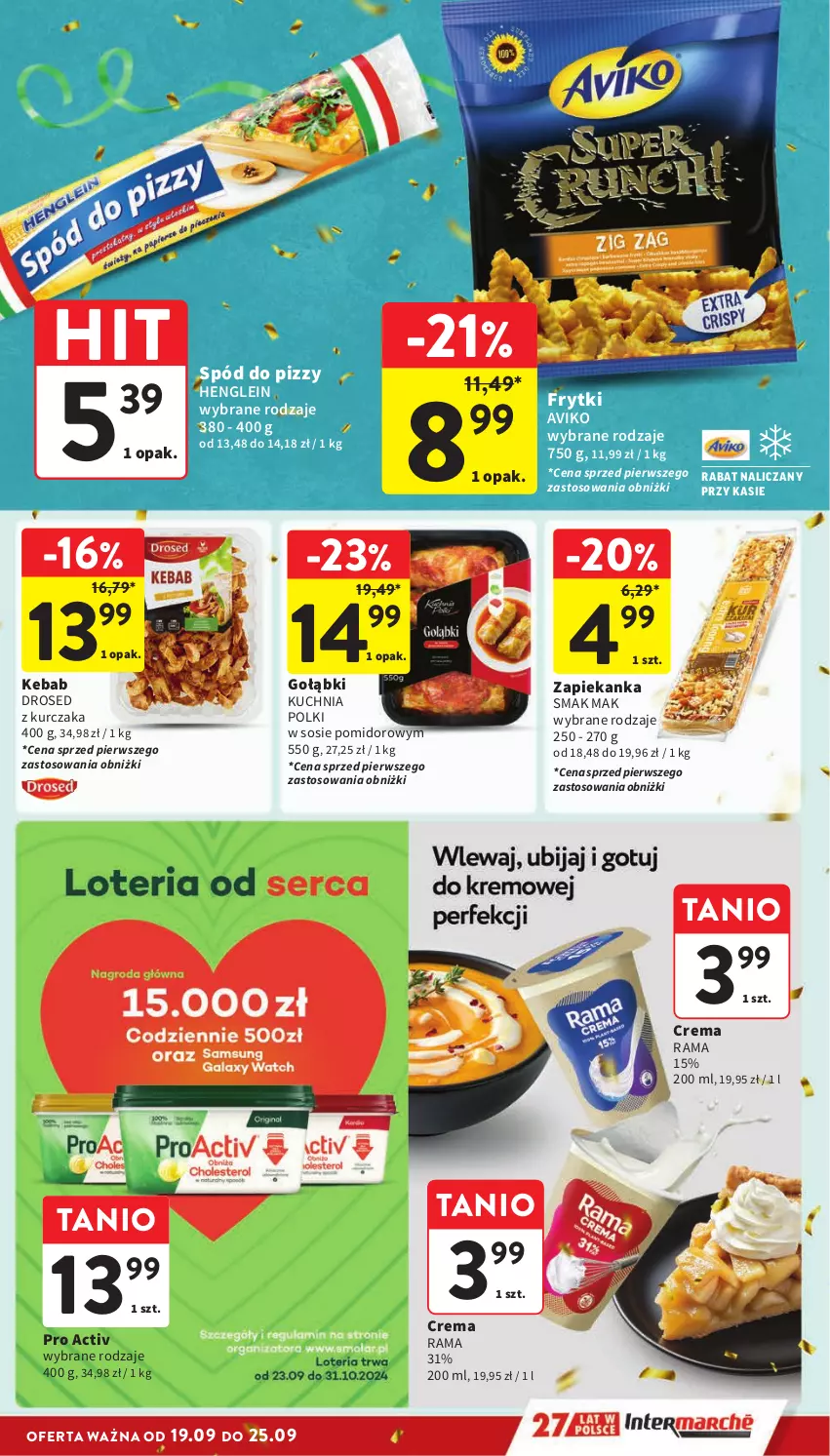 Gazetka promocyjna Intermarche - Gazetka Intermarche - ważna 19.09 do 25.09.2024 - strona 19 - produkty: Frytki, Kebab, Kuchnia, Kurczak, Rama, Sos, Spód do pizzy, Zapiekanka