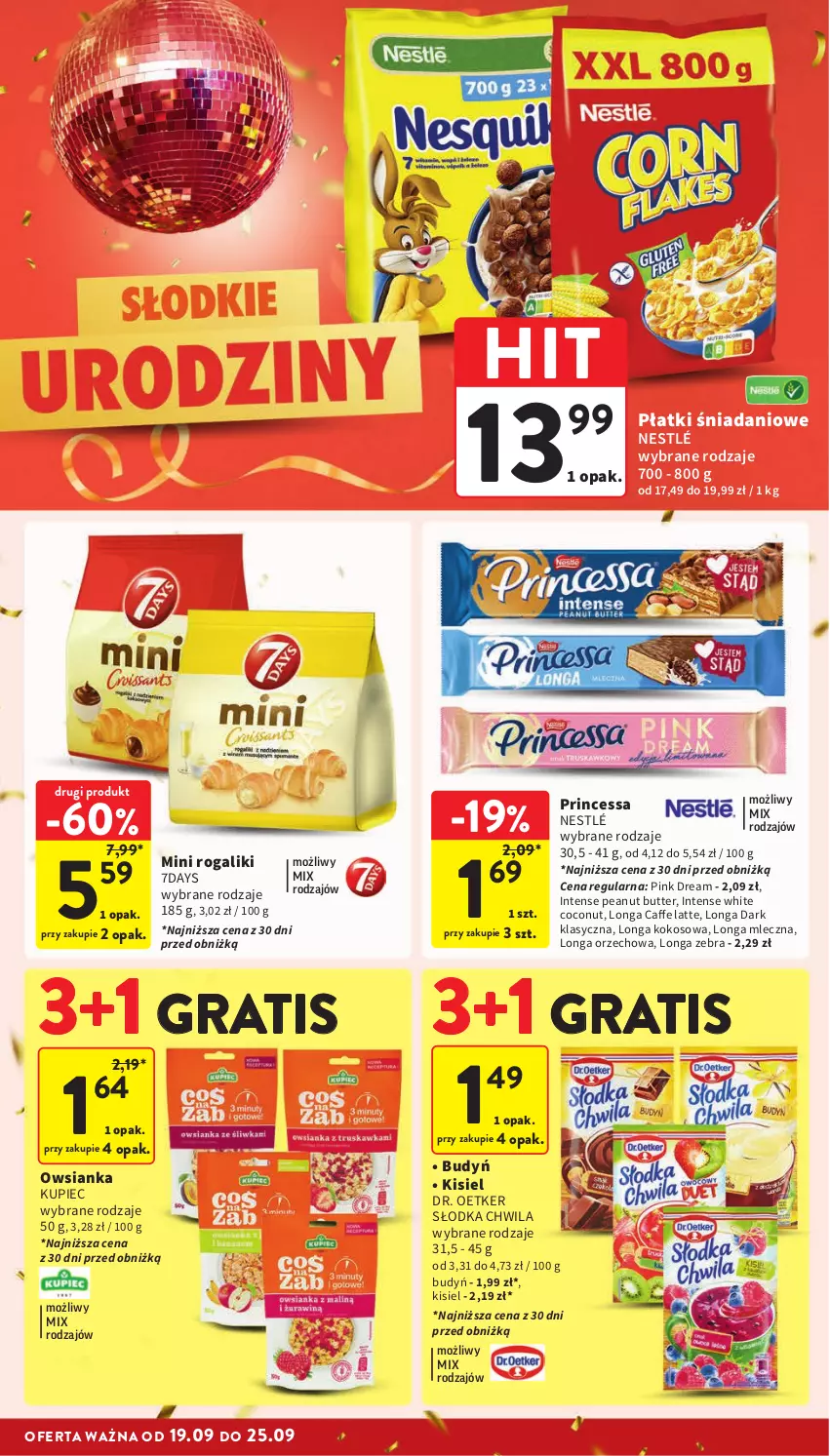 Gazetka promocyjna Intermarche - Gazetka Intermarche - ważna 19.09 do 25.09.2024 - strona 26 - produkty: Budyń, Danio, Dr. Oetker, Gra, Kisiel, Kokos, Kupiec, Nestlé, Owsianka, Piec, Princessa, Rogal, Słodka Chwila