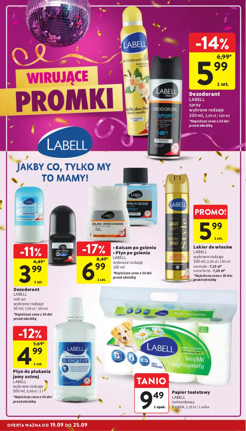 Gazetka promocyjna Intermarche - Gazetka Intermarche - ważna 19.09 do 25.09.2024 - strona 32 - produkty: Balsam po goleniu, Bell, Dezodorant, Lakier, Lakier do włosów, Papier, Papier toaletowy, Płyn do płukania, Płyn do płukania jamy ustnej, Rum