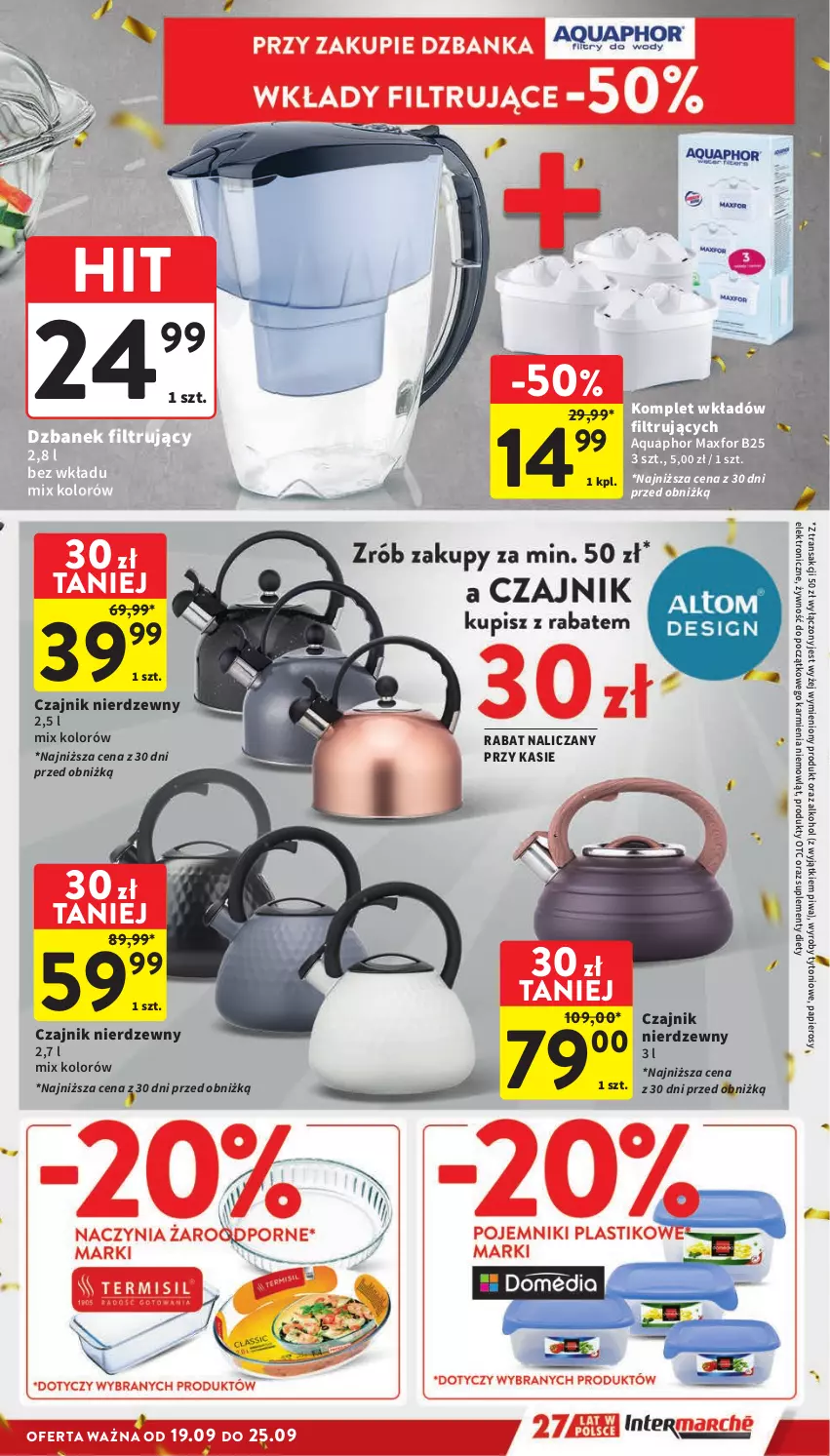 Gazetka promocyjna Intermarche - Gazetka Intermarche - ważna 19.09 do 25.09.2024 - strona 37 - produkty: Aquaphor, Czajnik, Dzbanek, Dzbanek filtrujący, Karmi, Papier, Piwa, Tran