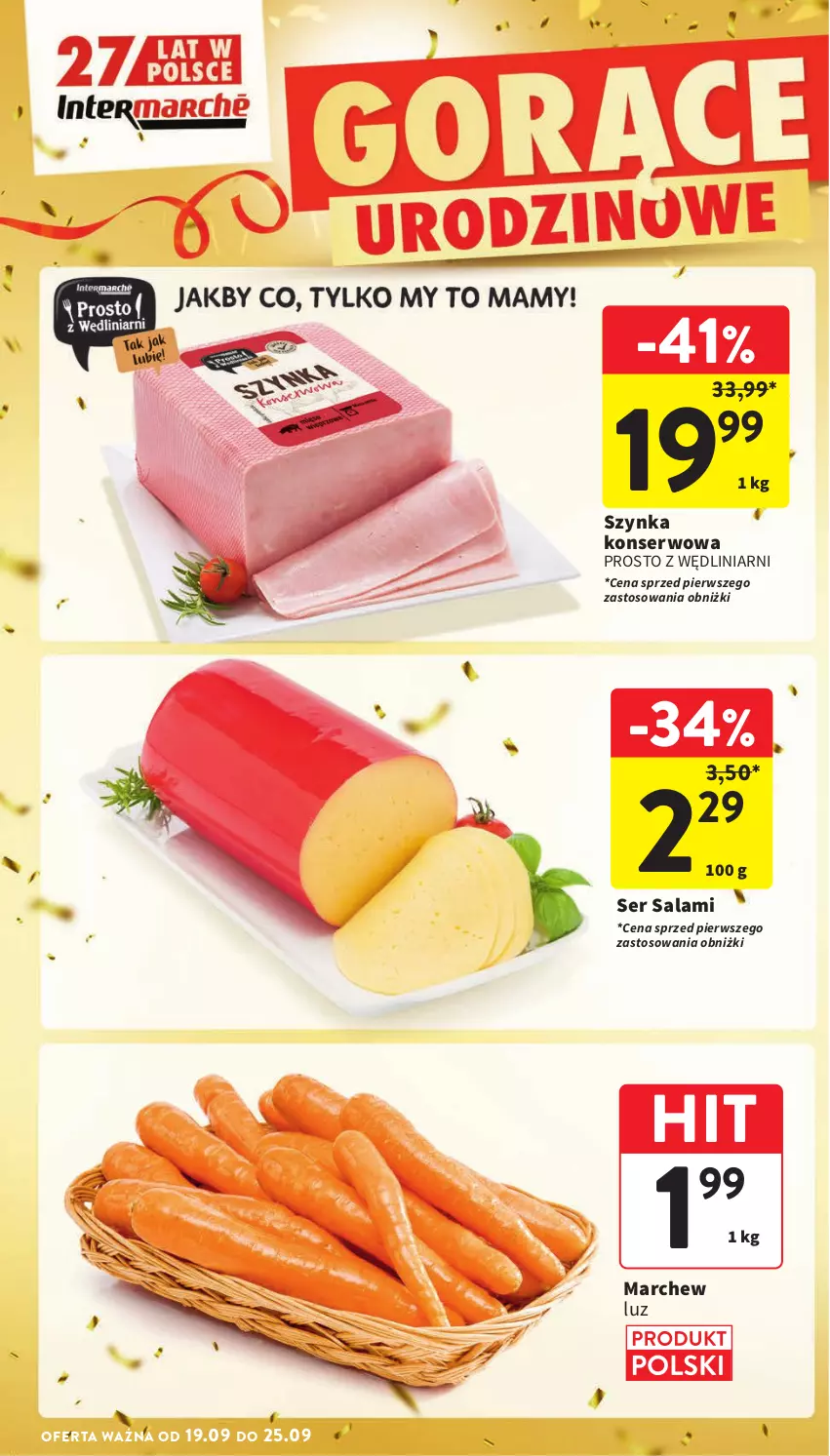 Gazetka promocyjna Intermarche - Gazetka Intermarche - ważna 19.09 do 25.09.2024 - strona 4 - produkty: Salami, Ser, Ser salami, Szynka, Szynka konserwowa