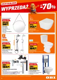 Gazetka promocyjna Obi - Gazetka OBI - Gazetka - ważna od 18.08 do 18.08.2026 - strona 20 - produkty: Kompakt WC, Bateria umywalkowa, Bateria prysznicowa, Sok, Ser, Rama, Kosz, Pasek, Optima, Bateria wannowa, Haczyk, Bateria, Lustro, Miska