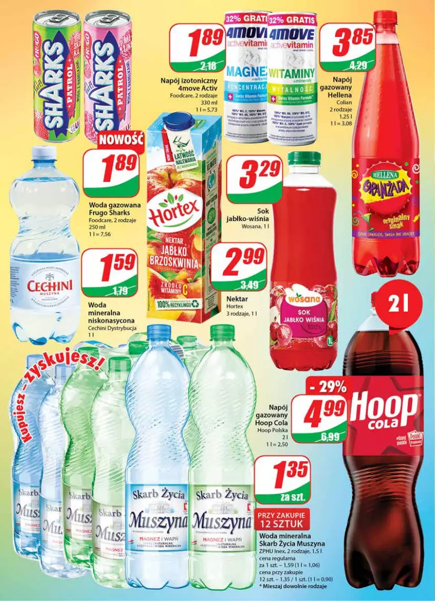 Gazetka promocyjna Dino - Gazetka - ważna 03.08 do 09.08.2022 - strona 2 - produkty: Hellena, Hoop, Hortex, Napój, Napój izotoniczny, Nektar, Sok, Woda, Woda gazowana, Wosana