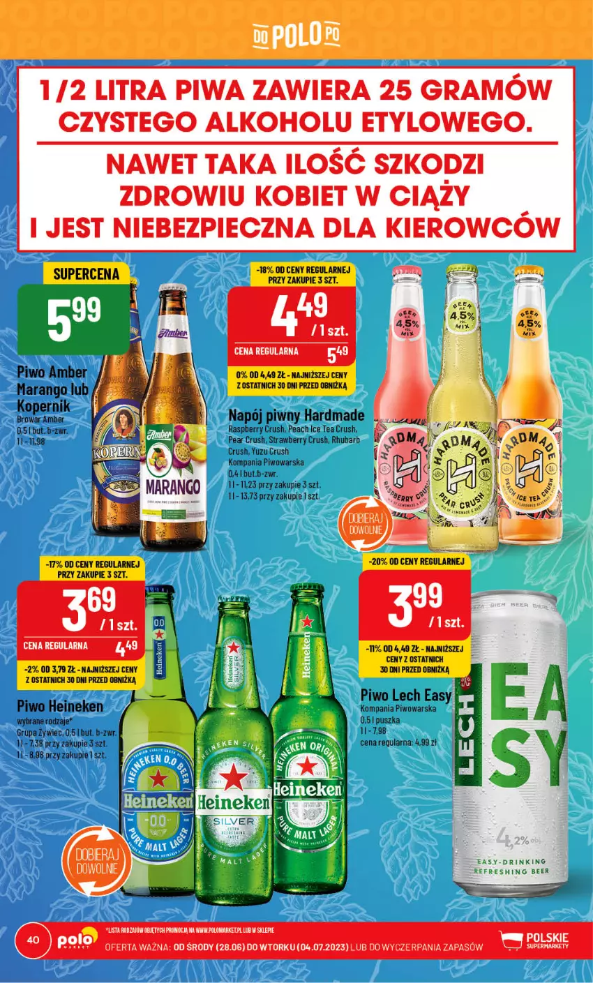 Gazetka promocyjna PoloMarket - Gazetka pomocyjna - ważna 28.06 do 04.07.2023 - strona 40 - produkty: Gra, Heineken, Ice tea, Napój, Piec, Piwa, Piwo