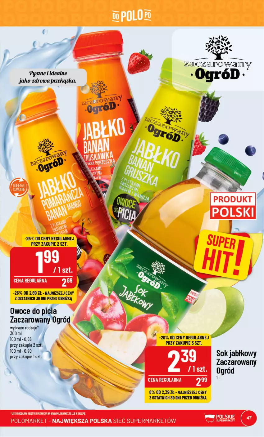 Gazetka promocyjna PoloMarket - Gazetka pomocyjna - ważna 28.06 do 04.07.2023 - strona 47 - produkty: Ogród, Owoce, Sok, Sok jabłkowy