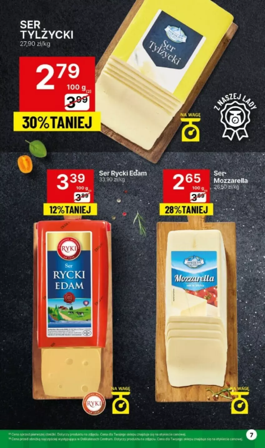 Gazetka promocyjna Delikatesy Centrum - ważna 22.01 do 24.01.2024 - strona 19 - produkty: Edam, Mozzarella, Rycki Edam, Ser