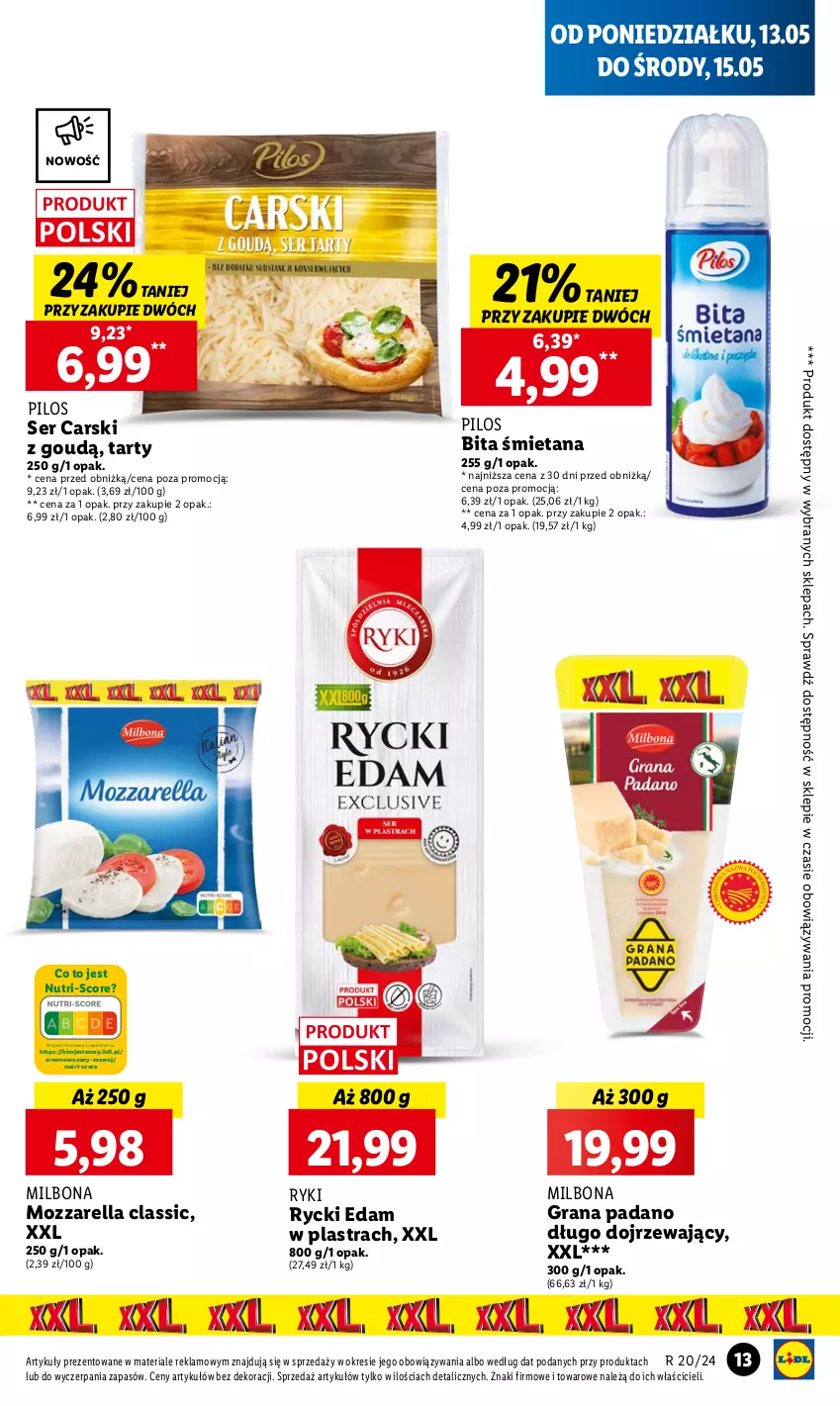 Gazetka promocyjna Lidl - GAZETKA - ważna 13.05 do 15.05.2024 - strona 15 - produkty: Cars, Edam, Gra, Mozzarella, Pilos, Rycki Edam, Ser, Wazon