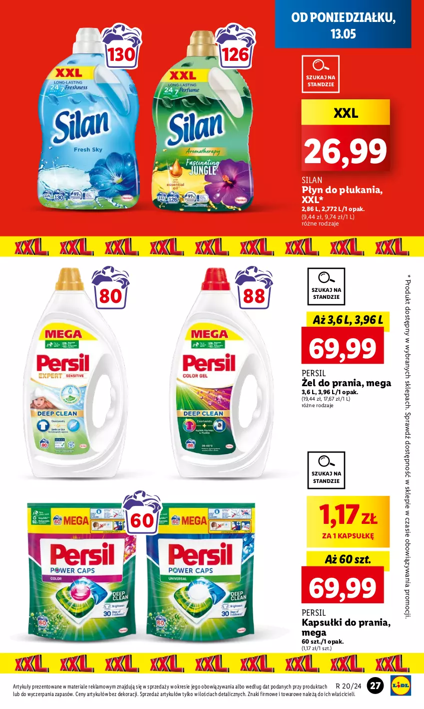 Gazetka promocyjna Lidl - GAZETKA - ważna 13.05 do 15.05.2024 - strona 29 - produkty: Kapsułki do prania, Persil, Płyn do płukania, Silan