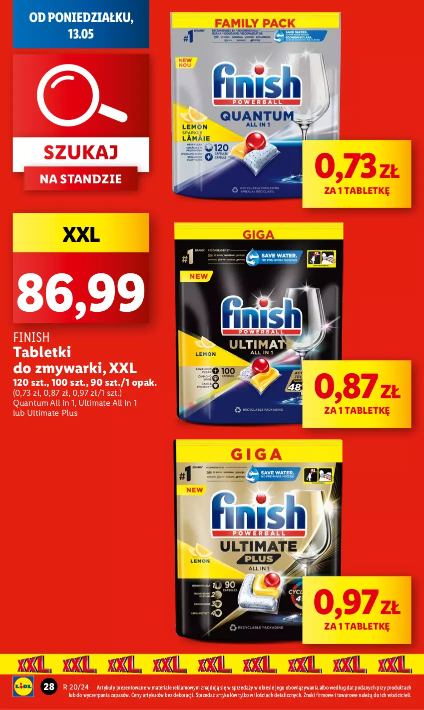 Gazetka promocyjna Lidl - GAZETKA - ważna 13.05 do 15.05.2024 - strona 30 - produkty: Finish, Tablet, Tabletki do zmywarki, Zmywarki